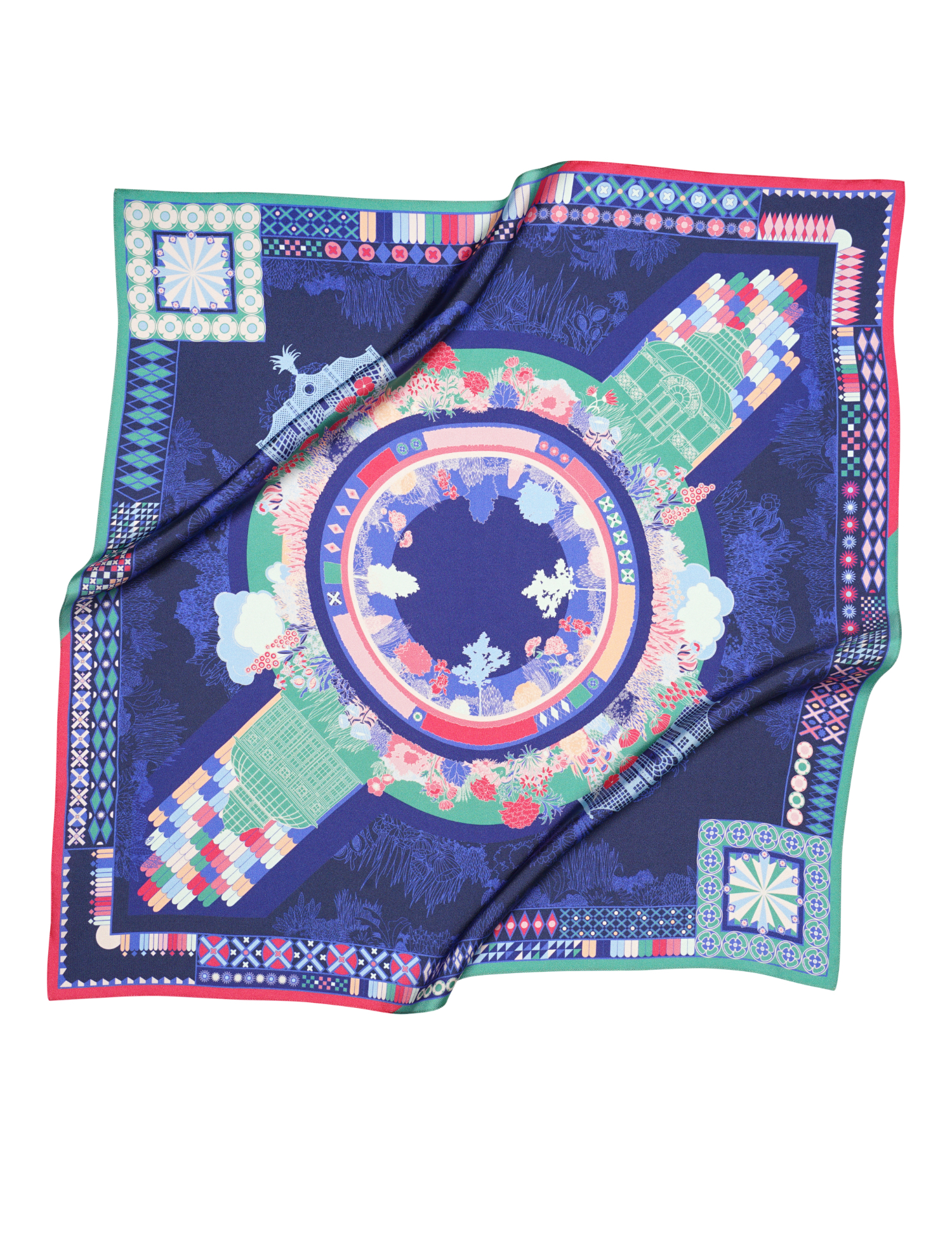 Картинка Шовкова хустина «Garden Navy»